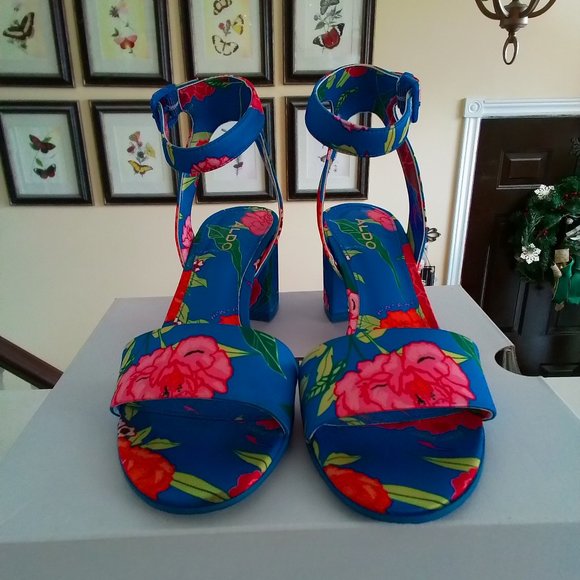 Aldo Lolla floral satin sandals sz6.5 - Picture 1 of 4